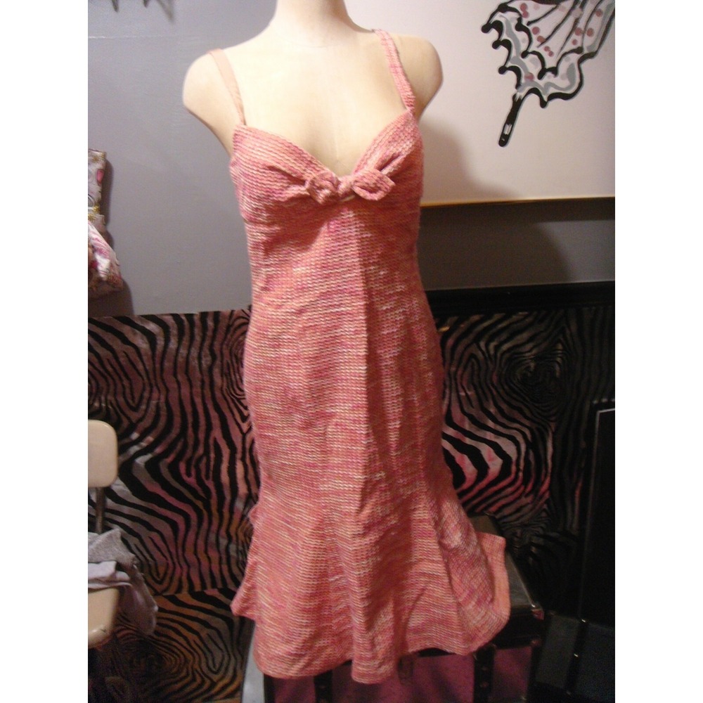 Moschino USA size 10 pink sleeveless dress with bow front MSRP $590 NEW